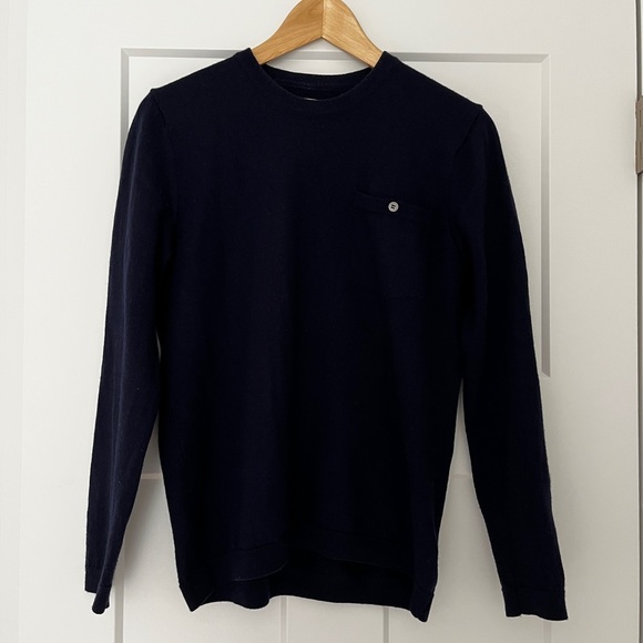 Outerknown Other - Outerknown Palisades Pocket Sweater Navy Blue Small 100% Merino Wool